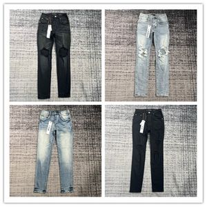 Jeans en jean pourpre jeans de créateurs de créateurs hommes jeans pour hommes pantalons femmes jeans de marque violet trou d'été 2023