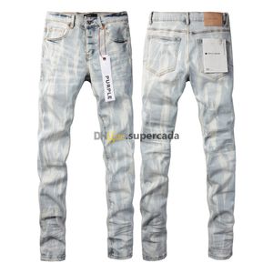 Paarse jeans designer jeans mannen hiphop gaten broek vintage luxe punk dot patroon heren paarse broek retro paars merk j 634