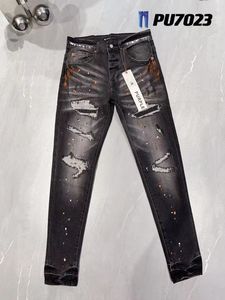 jean pourpre concepteur jeans jeans jeans hommes jeans maigres à la longueur du genou à la mode