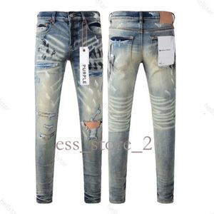 Paarse jeans designer jeans heren jeans paarse jeans topkwaliteit elastische stoffen heren jeans coole stijl ontwerper pant distressed gescheurde fietsblack blauwe Jean Slim 718