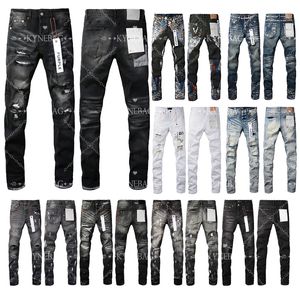 Purple Jeans Designer Men Ksubi jeans voor heren denim broek mode dames paarse merk trends bedroefd zwart gescheurde motorrijder slanke fit motorfiets street zweetwegen