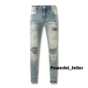 Purple Jeans Designer Hommes Purple Jeans Femmes Homme Amirs Slim Fit Denim Lettre Imprimer Pantalon De Luxe Hommes Streetwear Pantalons Jeans 2023 1968