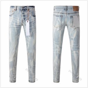 Paarse jeans Designer herenjeans voor heren Hoge kwaliteit mode heren jeans Coole stijl designer broek Distressed Ripped Biker Zwart Blauw Jean Slim 601