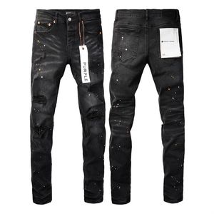 jeans morados diseñador para hombre Jeans para hombre moda de alta calidad jean para hombre estilo fresco pantalón de diseñador desgastado motociclista rasgado negro azul jean slim fit motocicleta estiramiento