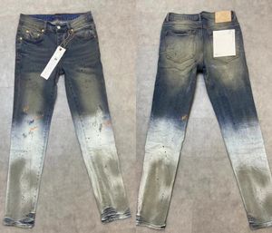 jeans violets designer hommes hommes genou skinny taille droite 28-40 moto tendance longue droite trou High Street denim pièces en gros 10% de réduction sur le corps