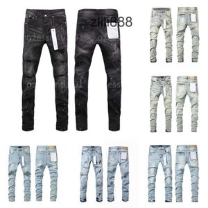 Purple Jeans Designer Mens Jeans Men Retro Skinny denim broek Hip Hop gescheurde gat Jean voor heren streetwear joggers joggroeven modeontwerpers merkbroek zwart