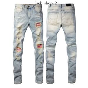 paarse jeans ontwerper heren jeans broek voor mannen gescheurde borduurwerk pentagram patchwork voor trend merk motorfiets broek skinny heren kleding paarse merk jeans 988