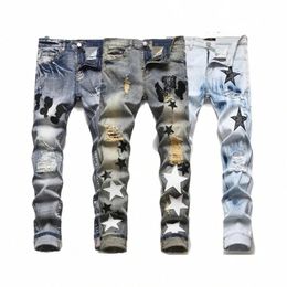 paarse jeans ontwerper heren jeans dames denim hoog y2k grijs zwarte jeans militaire groene broek amis broek verontruste rits broek voor mannen gescheurde jeans mannen man