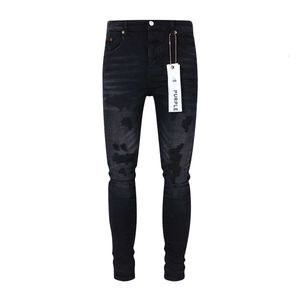 Paarse Jeans Modemerk High Street Amerikaanse Anti Aging Basic Koe Zwarte Slim Fit Casual Heren Jeans