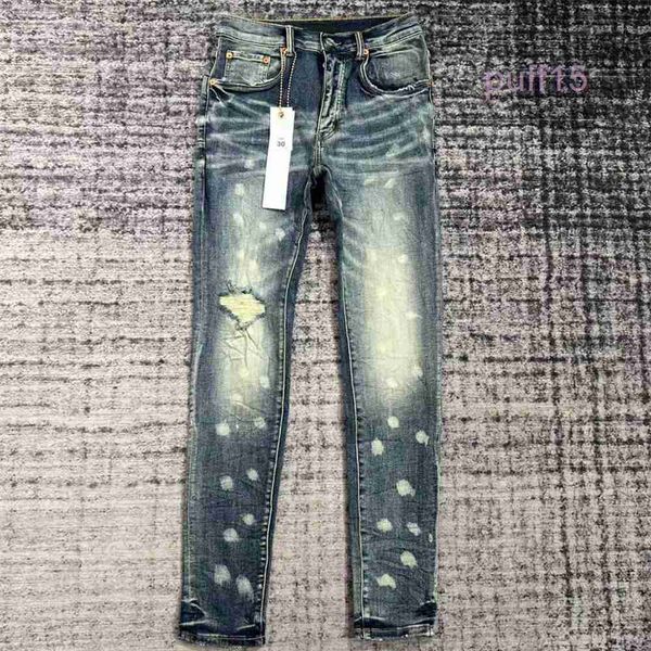 Jeans violet pour femmes taille haute homme noir hommes designer tag taille moyenne mince jambe droite pantalon de luxe jean mans pantalon denim pantalon taille 30 32 3 TG6B