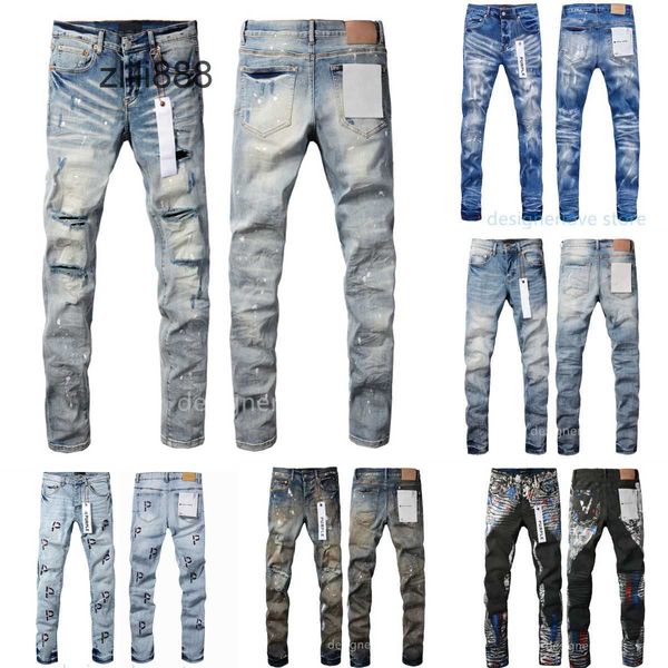 Jeans pourpre jeans homme créateur masque jeans noir blanc skinny luxe jean pant