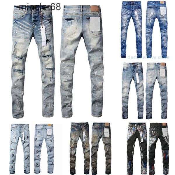 Jeans pourpre jeans homme créateur masque jeans noir blanc skinny luxe jean pant