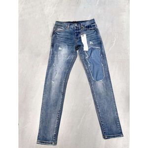 Paarse jeans mannen ontwerper Jean Black broek denim broek mode casual streetwear fijn vakmanschap midden taille slanke rechte paarse jeans voor man mode 952