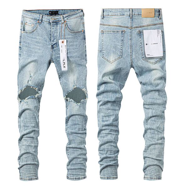 Jeans pourpre des concepteurs pourpre jeans pourpre ventes directes de jeans de marque violette de fabricants de spots, de hip-hop tendance avec des trous et des Américains personnalisés