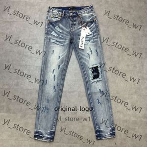 Jeans pourpre jeans de concepteur de jeans pourpre pourpre masculine masculin bleu violet jeans jeans high street denim peinture graffiti motif graffiti endommagé pantalon skinny 8221