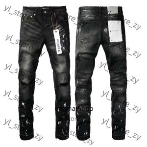 Paarse jeans heren jeans ontwerper paars merk heren man mannelijk licht blauw paars merk jeans high street denim verf graffiti patroon beschadigd gescheurde skinny broek 1911