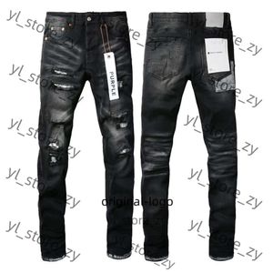 Paarse jeans heren jeans ontwerper paars merk heren man mannelijk licht blauw paars merk jeans high street denim verf graffiti patroon beschadigd gescheurde skinny broek 2692