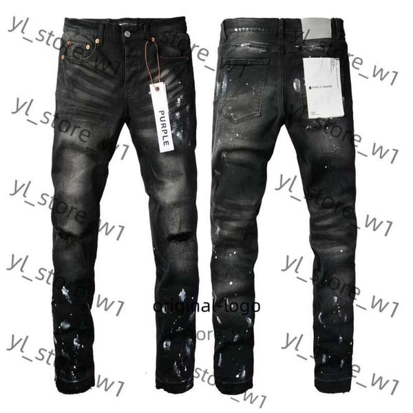 Jeans pourpre jeans de concepteur de jeans pour hommes pour hommes masculins bleu clair violet jeans jeans high street denim peinture graffiti motif graffiti endommagé pantalon skinny 9558