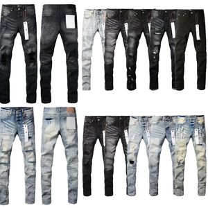 Jean violet pantalon masculin designer des créateurs de mode de mode High Street Slim Fit Denim Skinny Jeans Taille 40 Hip Hop Pantalon