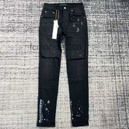 Jeans violets pour hommes, étiquette unisexe, pantalon slim déchiré de styliste pour Dhgate, vieux vêtements lavés, marque de luxe LETZ