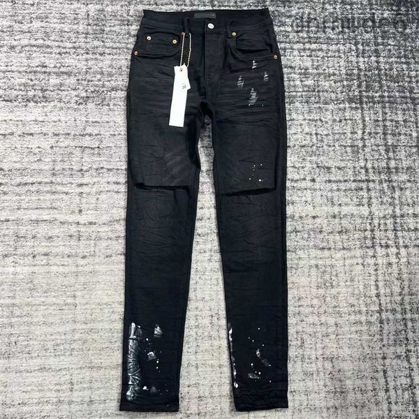 Paarse Jeans Mannen Tag Unisex Heren Designer Ripped Skinny Broek voor Dhgate Gewassen Oude Kleren Pantalones Luxe Merk 025W