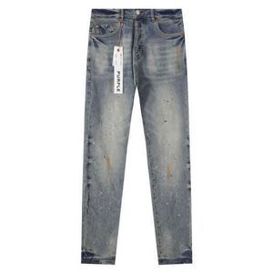 Paarse jeans heren herfst- en winterjeans herenbroek met rechte pijpen Amerikaanse high street fashion trendbroek