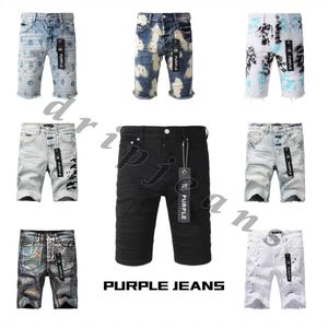 paarse jeans heren denim shorts designer shorts gescheurde shorts paarse denim shorts hoge kwaliteit jeans hiphop denim shorts druppel jeans lage taille shorts slanke fit shorts