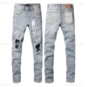 Purple Jeans Mens Designer Broidery Quilting Ripped for Trend Brand Pantage Pantal Casual Solid Solid Classic Straight Jean pour Male Motorcycle Pant Mens Rock 108