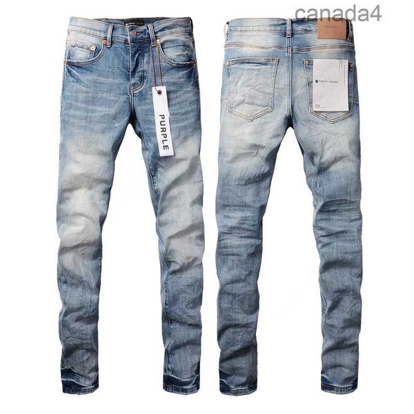 Purple Jeans Mens Designer Brodery Quilting Ripped for Trend Brand Vintage Pant Casual Solid Classic Classic Straight Jean pour Male Motorcycle Pant Mens Rock Re Q3TG