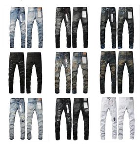 paarse jeans heren designer jeans skinny jeans heren potloodbroek gat katoenen print hiphop zwarte jeans denim broek modebroek high-end kwaliteit slanke fit jeans#291
