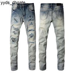 Purple Jeans Mens Designer Ksubi High Street Hole Star Patch Hommes Femmes Star Broderie Denim Stretch Slim Fit Pantalon True 92 O36Q