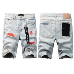 Jean violet jeans concepteur shorts jeans jeans hip hop hop décontracté knoue lhenght jean vêtements 29-40 tailles shorts de haute qualité jeans en denim