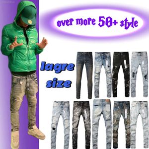 Jeans pourpre pour hommes concepteurs femmes homme slim fit denim Letter Pantalon Pantalon Ripped Jeans Streetwear Streetwear Pantalon de grande taille