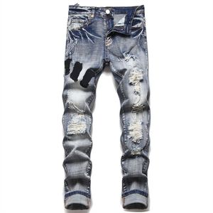 Jeans violets pour hommes pour hommes skinny moyennes de la taille européenne slim slim stripe à la mode pantalon des créateurs jeans