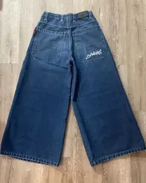 Jeans violet masque hip hop taille 7 dés graphic brodered rétro bleu jncojeans haut taille pantalon de jambe large streetwear 718