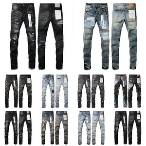 Jean violet jean mens jean style de conception unique de haute qualité avec trous slim bikers jeans denim pour hommes pantalon slim noir slim noir