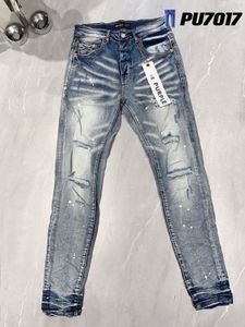 Jeans morados Tendencias de jeans para hombre Biker desgastado negro rasgado Slim Fit Motorcycle Mans Pantalones negros jeans morados jeans de diseñador para pantalones para hombre talla 29-40