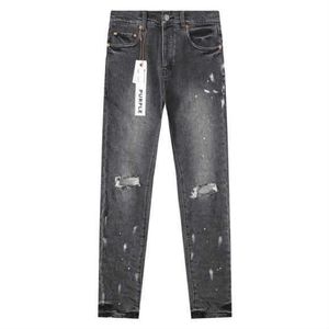 Paarse jeans heren nieuwe elastische slim-fit zomer trendy casual broek met rechte pijpen