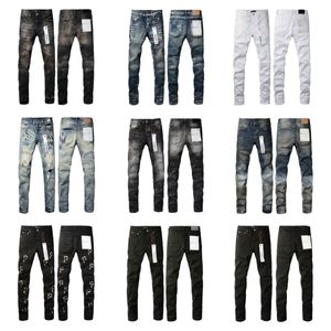 paarse jeans heren paarse jeans gescheurd bijgesneden broek lage taille lading lage mager skinny casual hoogwaardige denim trendy merk