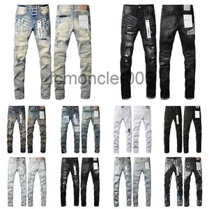 Purple Jeans Hommes Femmes Designer Fashion Style Personnalité En détresse Ripped Bikers Denim Cargo pour Hommes Noir Bleu Mix and Match Pantalon 6E57