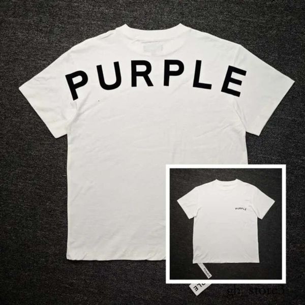 Camiseta de jeans púrpura camiseta de lujo para hombres camiseta púrpura marca punk camiseta diseñadora camiseta moda cuello redondo de manga corta patrón de marca púrpura camiseta 923