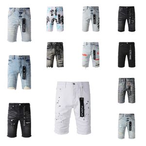 paarse jeans korte denim heren short designer jeans rechte gaten casual zomer nachtclub blauwe dames shorts stijl luxe patch dezelfde stijl paarse merk jeans broek