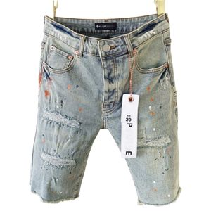 Paarse jeans shorts ontwerper heren jeans shorts hiphop casual korte knie lenght Jean Clothing Man Summer Wear Shorts High Street denim jeans 894