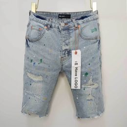 Shorts de jean violet jeans jeans doodle fit patch vintage détresse des shorts en jean détruits détruits