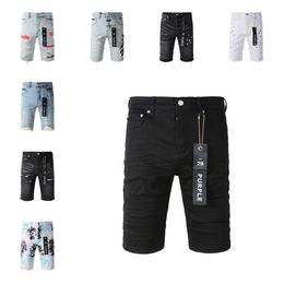 Paarse jeans shorts shorts heren short designer jeans rechte gaten casual zomer nachtclub blauwe ksubi jeans shorts shorts broek gat stijl luxe patch dezelfde stijl jean 40