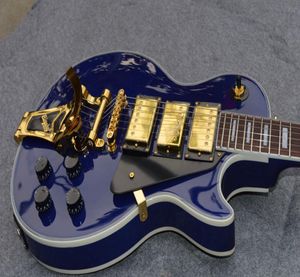 Paarse LP Jazz elektrische gitaar toets palissander 3 pickups gouden hardware brug Tremolo6601799