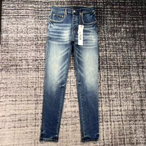 Paarse Man Heren Designer Jeans Mode Gescheurde Biker Slanke Rechte Skinny Broek Designer Stack Jeans Heren Trend Merk Vintage Pant Y2
