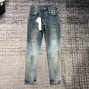 Jeans de créateur pour hommes violets déchirés Biker Slim Straight pour homme pantalon en jean skinny