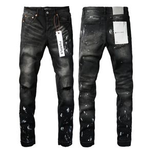 Paarse heren Jean hoogwaardige unieke ontwerpstijl met gaten passen fietsers spijkerbroek voor heren s mans black slank fit broek