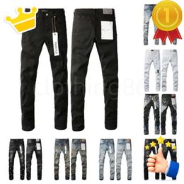 Paarse heren vintage paarse jeans Jeans Designer Jean Heren Straatbroek Hoogwaardige streetwear Casual joggingbroek Borduren Kleine voeten Mode Joggers Broek dragen